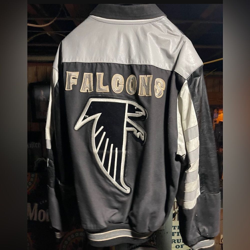 Vintage Atlanta falcons nfl bomber jeff Hamilton dion sanders varsity